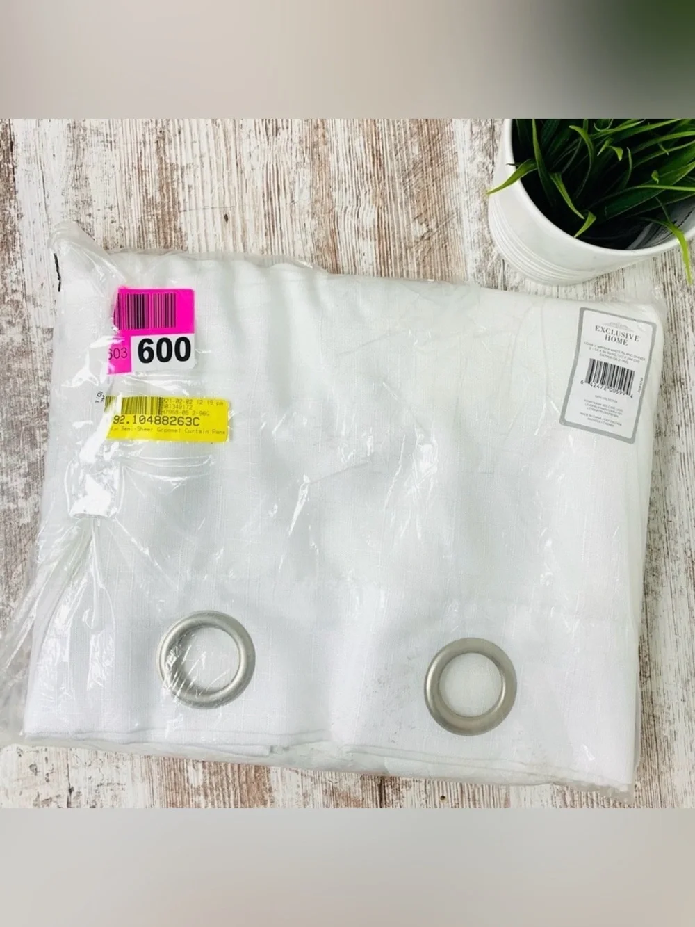 Set of 2 Trent Austin Designs White Curtain Panels 52 x 96 NEW NWT
